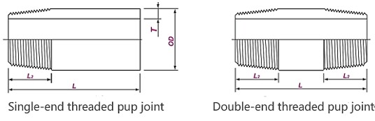 	 Single-end threaded pup joint and double-end threaded pup joint
